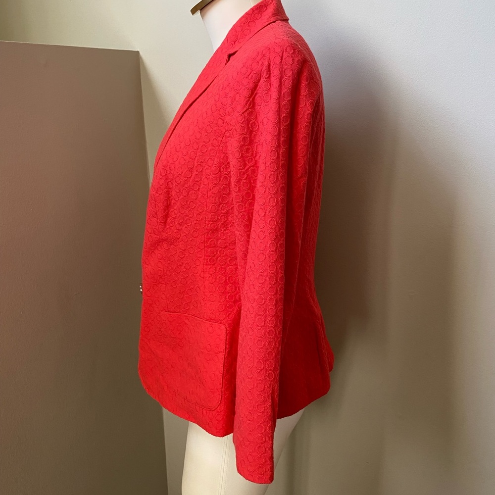 TALBOTS Coral/Red Lightweight Business Career Blazer | Size 4 - Picture 5 of 11